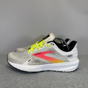 Brooks Launch 9 Womens Shoes Size 8 White Neon Running Sneakers 1203731B148
